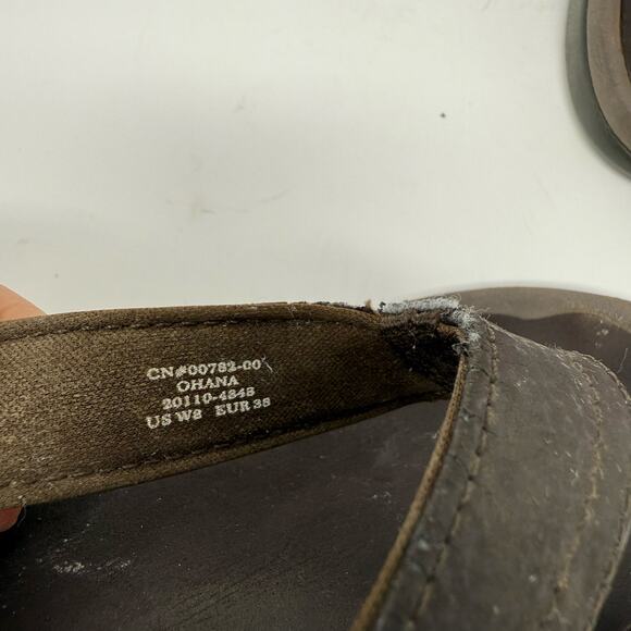 OluKai ‘Ohana Flip Flops Women’s Size 8 – Dark Brown Java Leather Thong Sandals - Picture 6 of 7